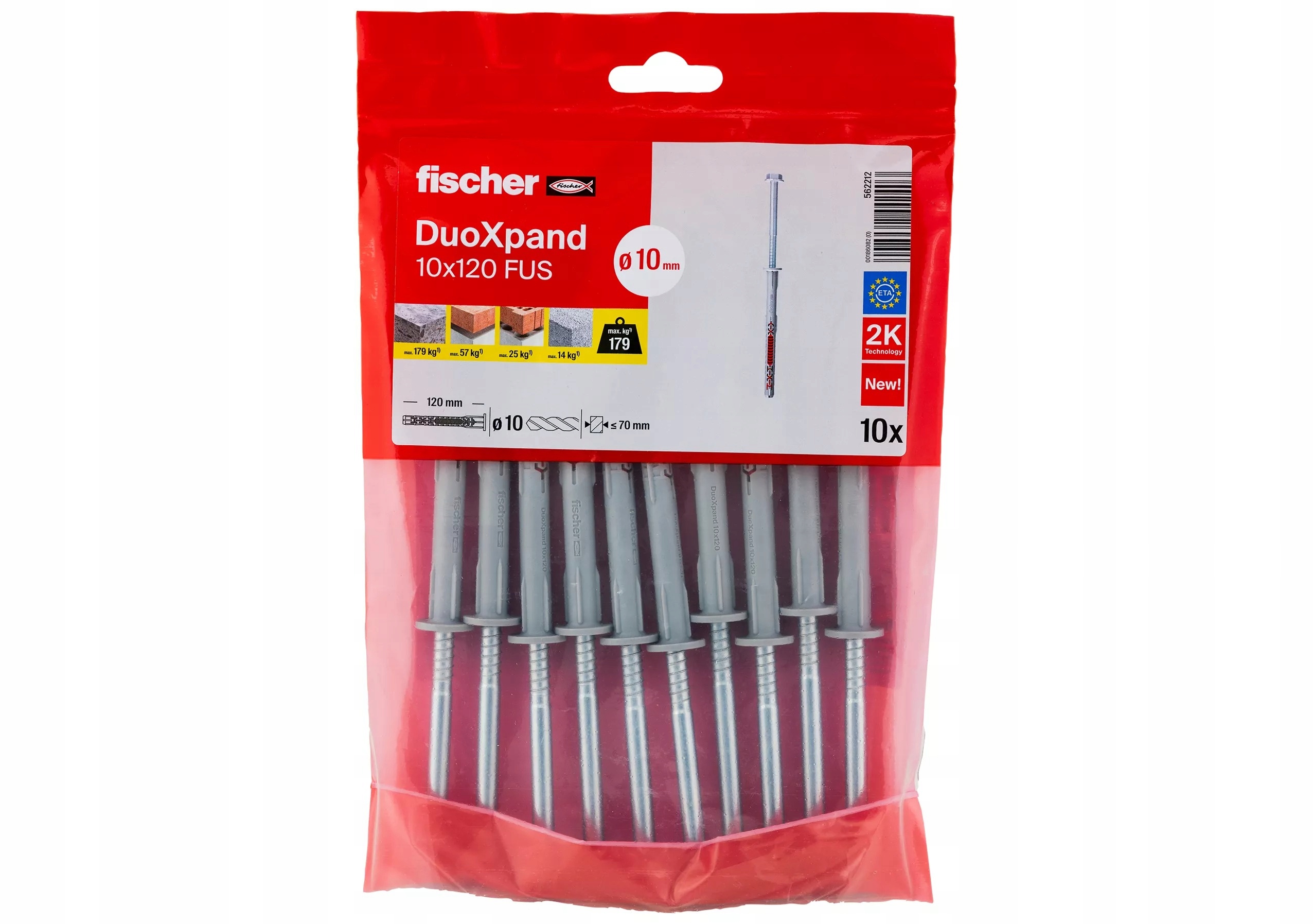 Fischer DuoXpand 10x120 Fus rámová hmoždinka, pozinkovaná ocel , 10 Ks