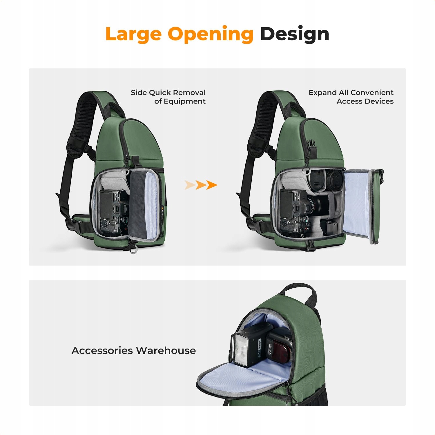 K&F CONCEPT Wodoodporna Torba Na Aparat z Pokrowcem Przeciwdeszczowym — miniatura 6