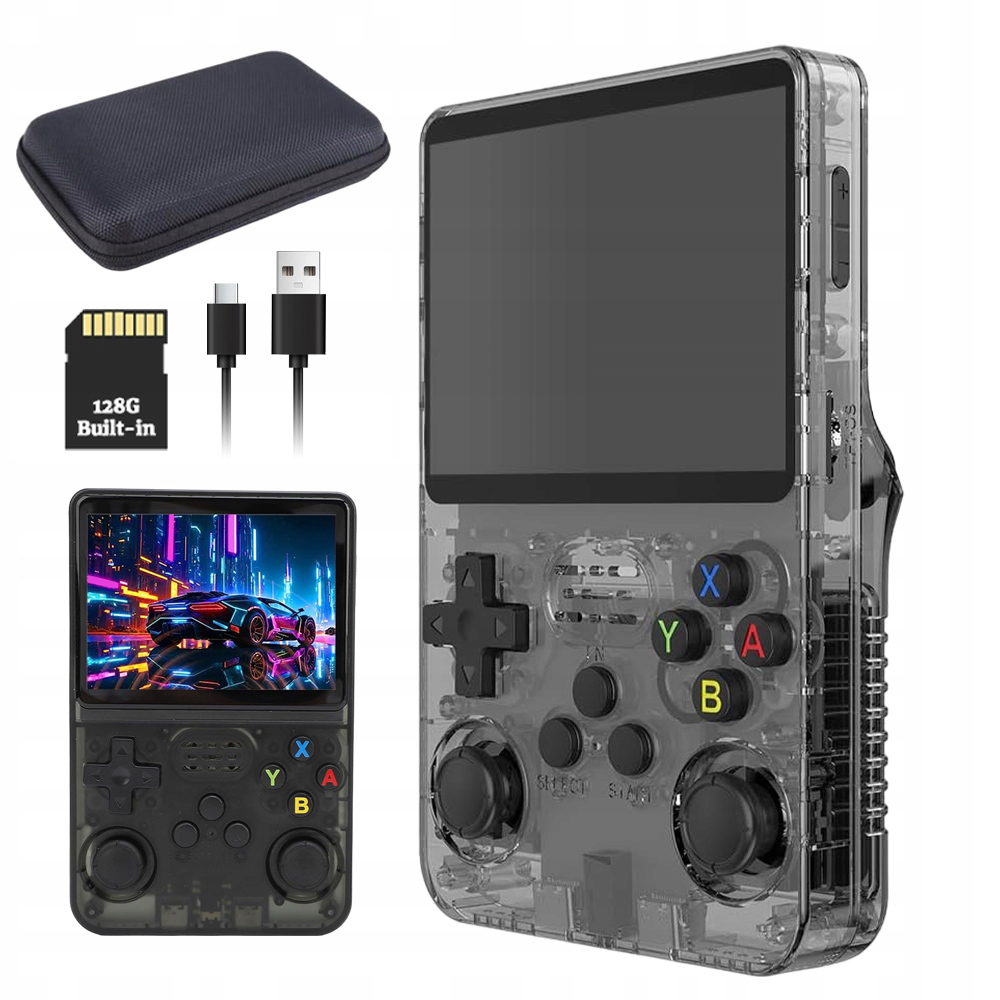 Konzola R36S Přenosná Mobilní Mini Pro Retro Hry 17000 Hry Linux 32G 128G