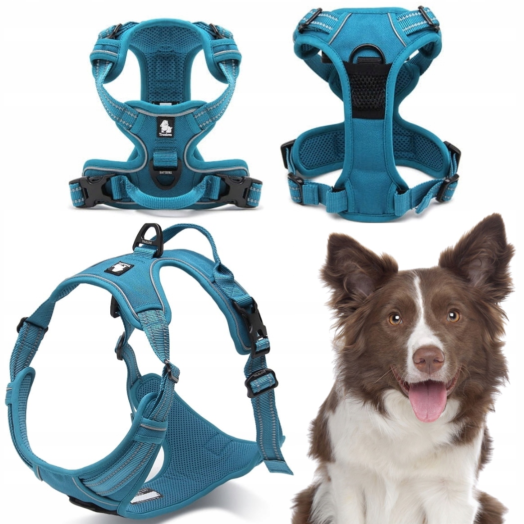 Levně Postroj Pro Psa Truelove Easy Walk, Pevný, Odolný, Reflexní, Modrý, Velikost L