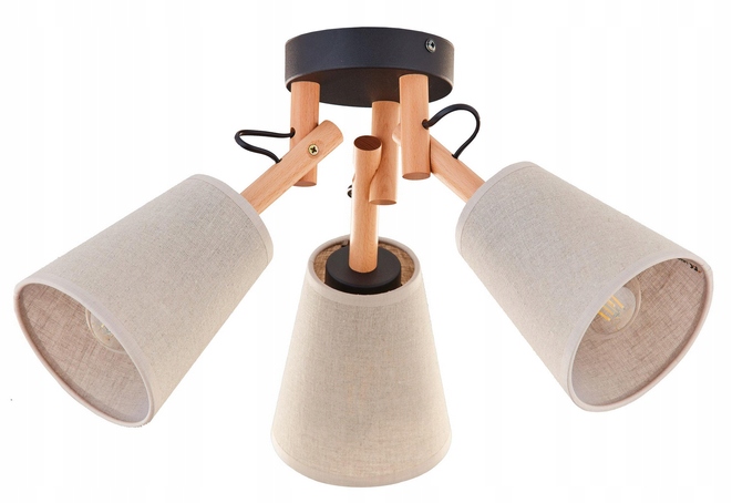 Luster Stropná Lampa Vaio Nature Závesné Tienidlo Drevo S Tienidlami