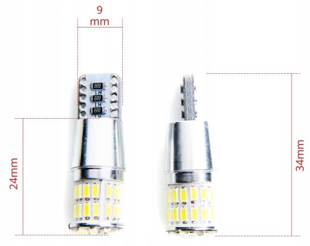 W5W LED 2x ŻARÓWKI 6000K CANBUS POSTOJÓWKI 38-LED Numer katalogowy części EPL212
