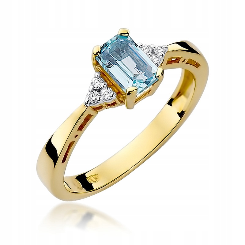 

Pierścionek Topaz Brylanty 0,585 Grawer Gratis