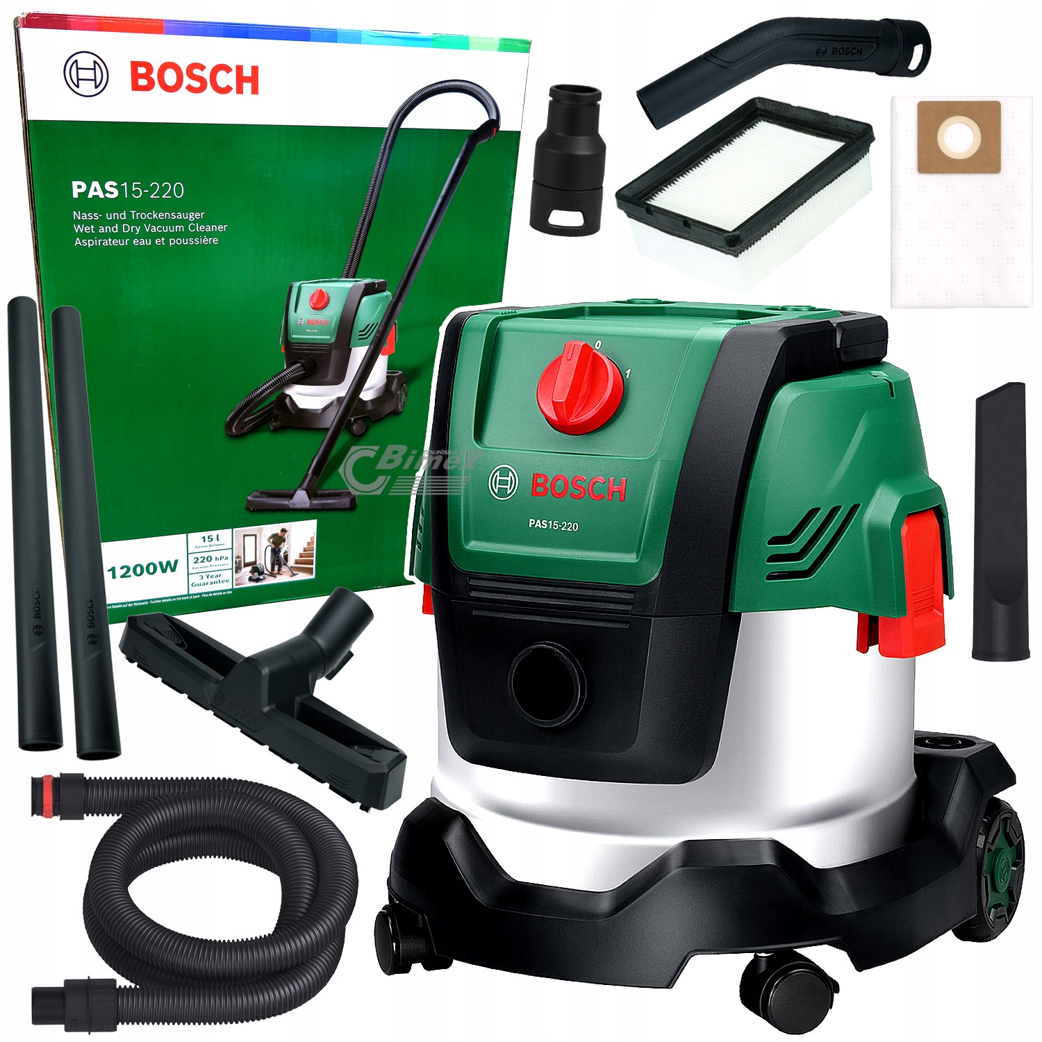 Odkurzacz uniwersalny na sucho-mokro 1200W 15L PAS15-220 Bosch 06033E7100