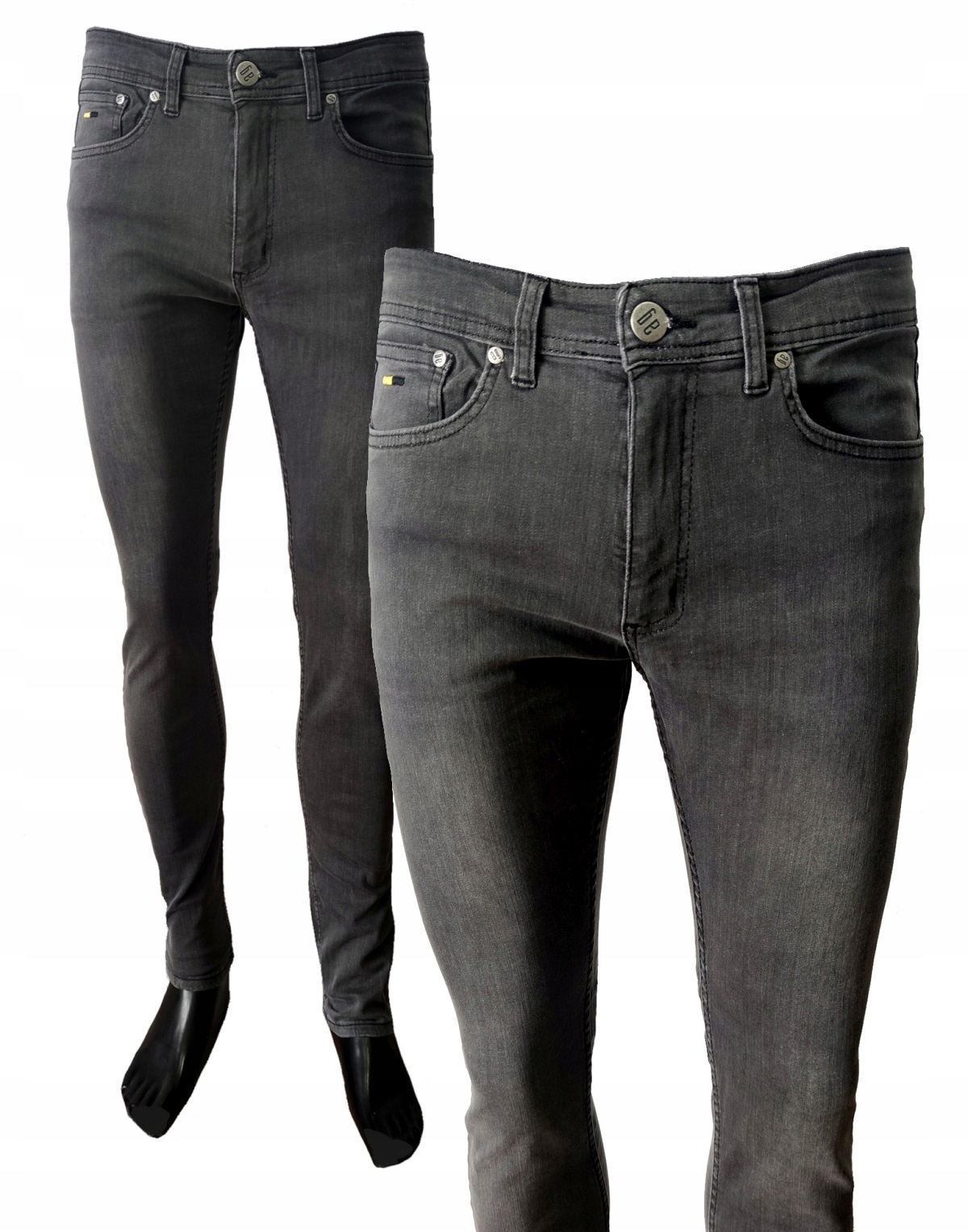 Pánské Kalhoty Šedé Džínové Rovné Nohavice 33