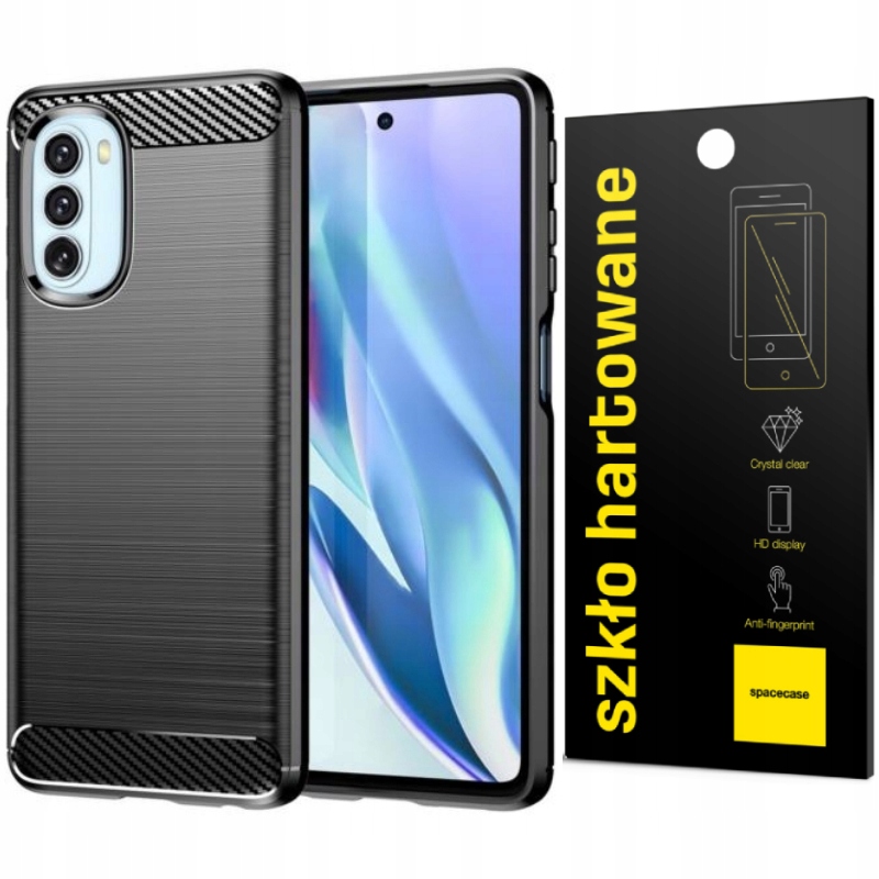 

Etui Pancerne Carbon Do Moto G71 5G Pełne Szkło