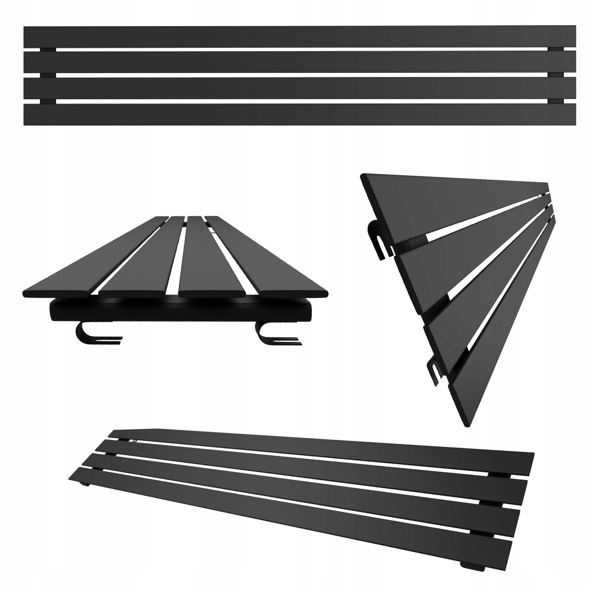 Horizontální pokojový radiátor Belloslim 30x160 černý