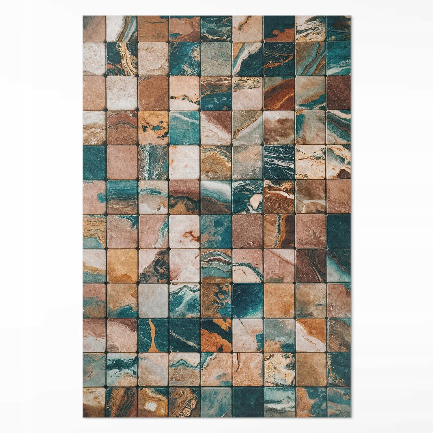 Loftový vinylový koberec Kamenná mozaika mramorové vintage dlaždice 80x120 cm