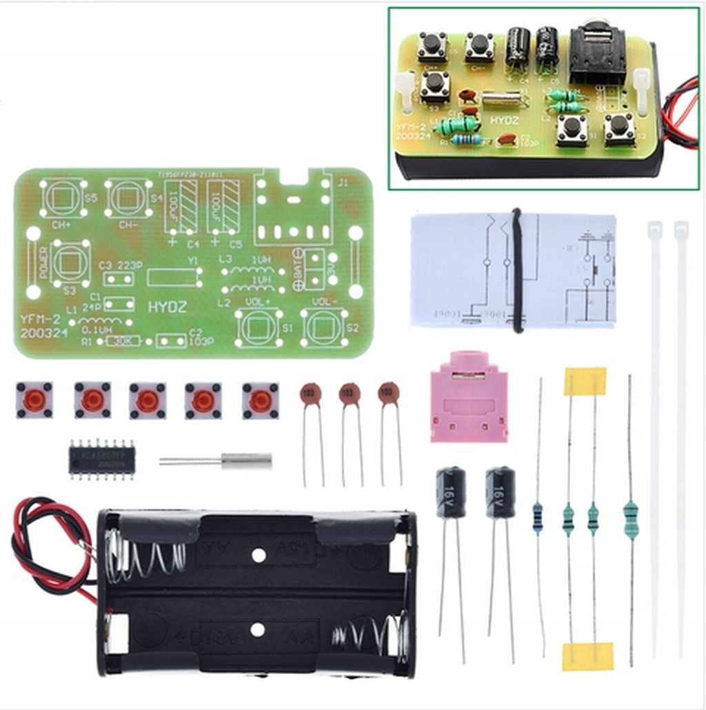 RADIO FM RDA5807 ZESTAW DO SAMODZIELNEGO MONTAŻU
