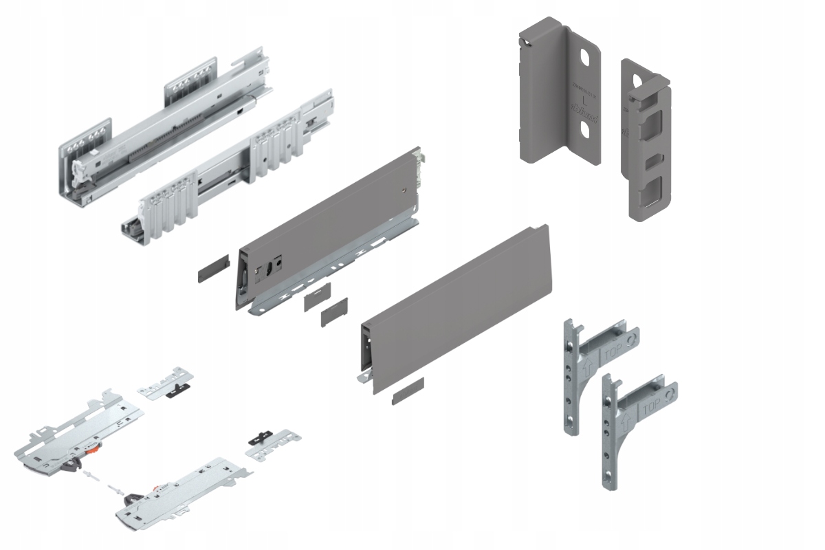 Blum Šuplík Merivobox 300 Nízká M Tip-On Šedá 40 kg