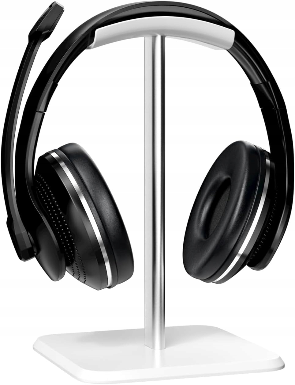 Uchwyt na słuchawki, stojak z Tpu, antypoślizgowy silikon, biały i srebrny