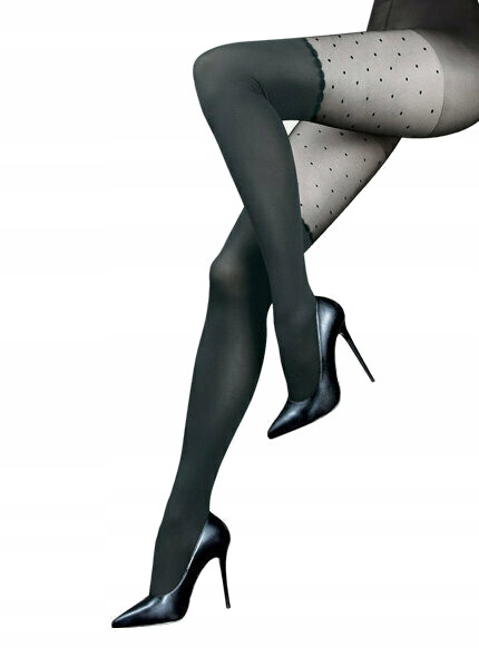GENOVA rajstopy-zakolanówki w kropki roz. 1-2 XS/S