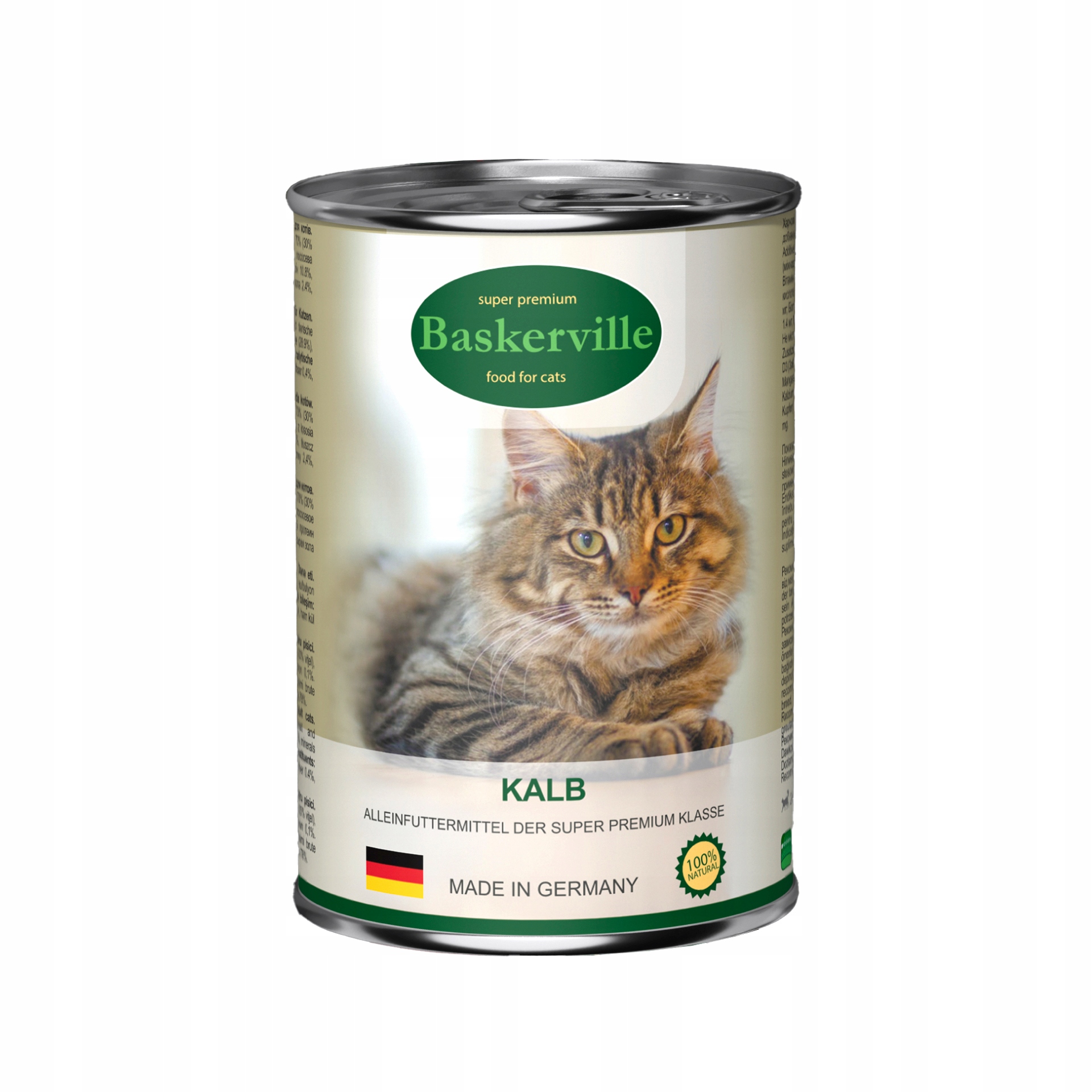 Levně Baskerville Premium mokré krmivo pro kočky Adult Telecí 24 x 400 g