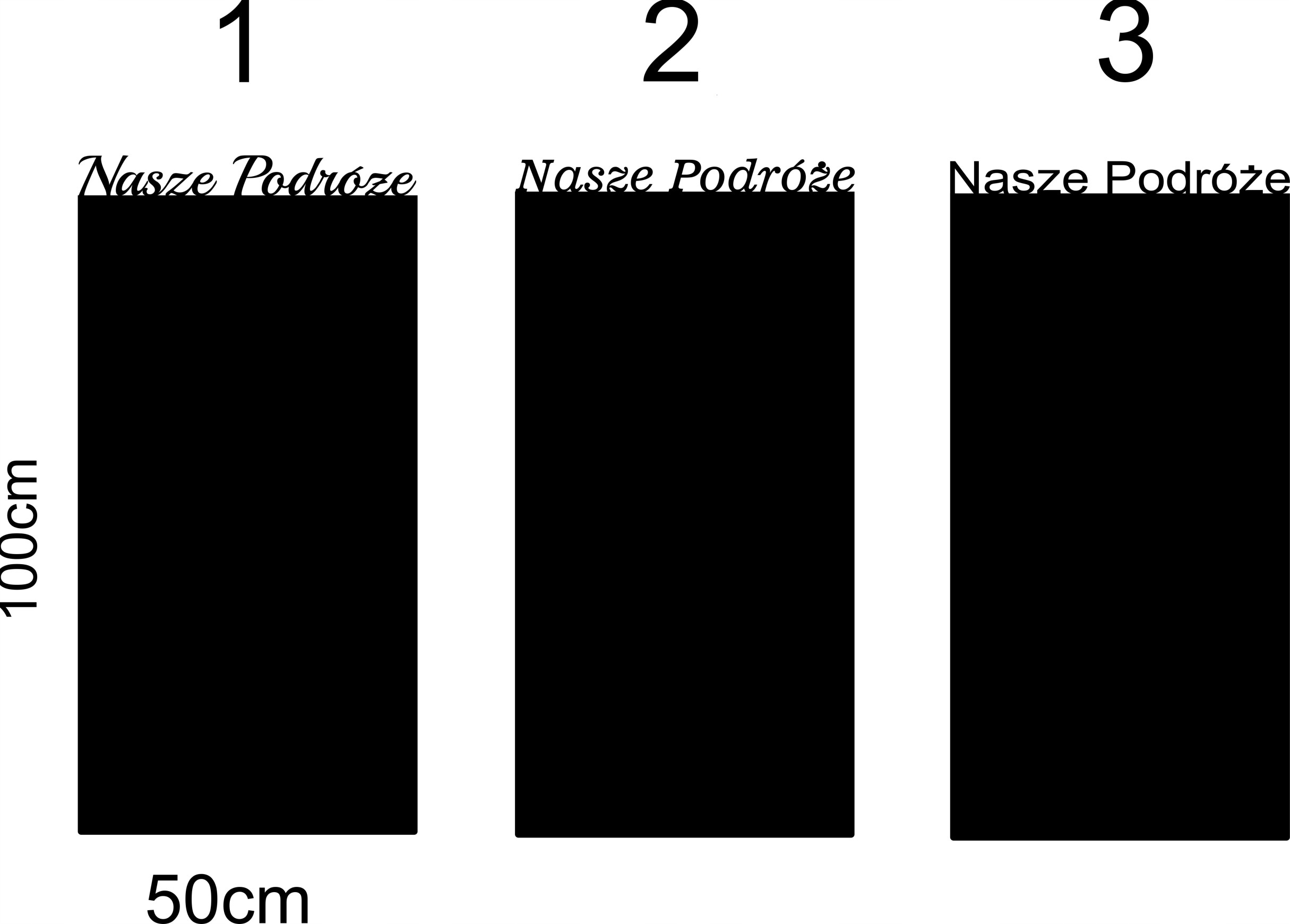 na magnety Kovová Plechová tabule obdélníková nápis Naše cesty 100x50