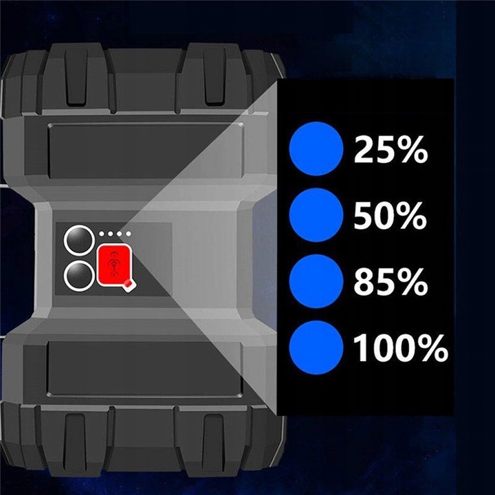 LATARKA LED TAKTYCZNA MOCNA AKUMULATOROWA SZPERACZ USB REFLEKTOR 1000LM 40W Waga produktu z opakowaniem jednostkowym 1 kg
