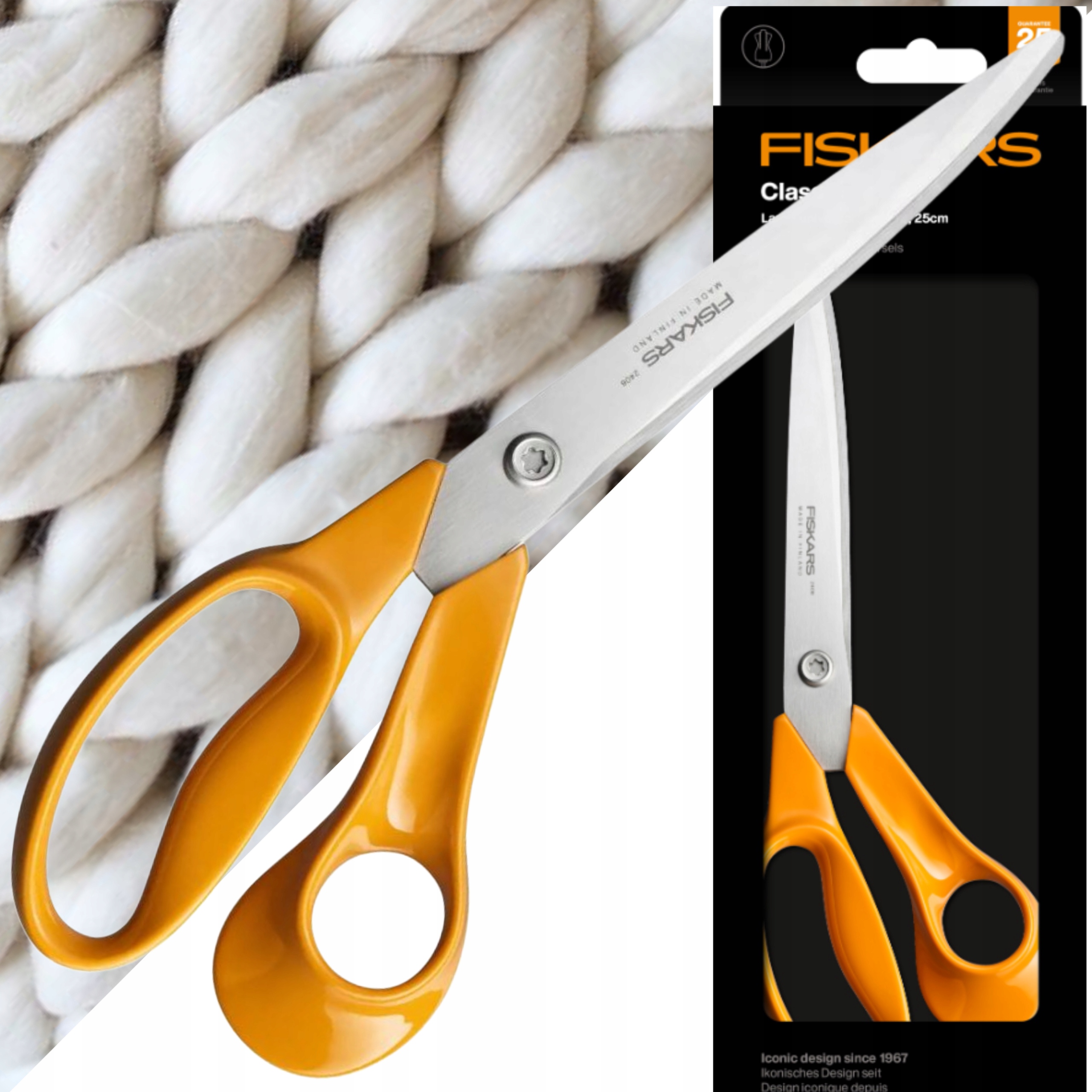 Nůžky Fiskars Klasické Krejčovské Na Textil Univerzální Nůžky 25 CM 9863
