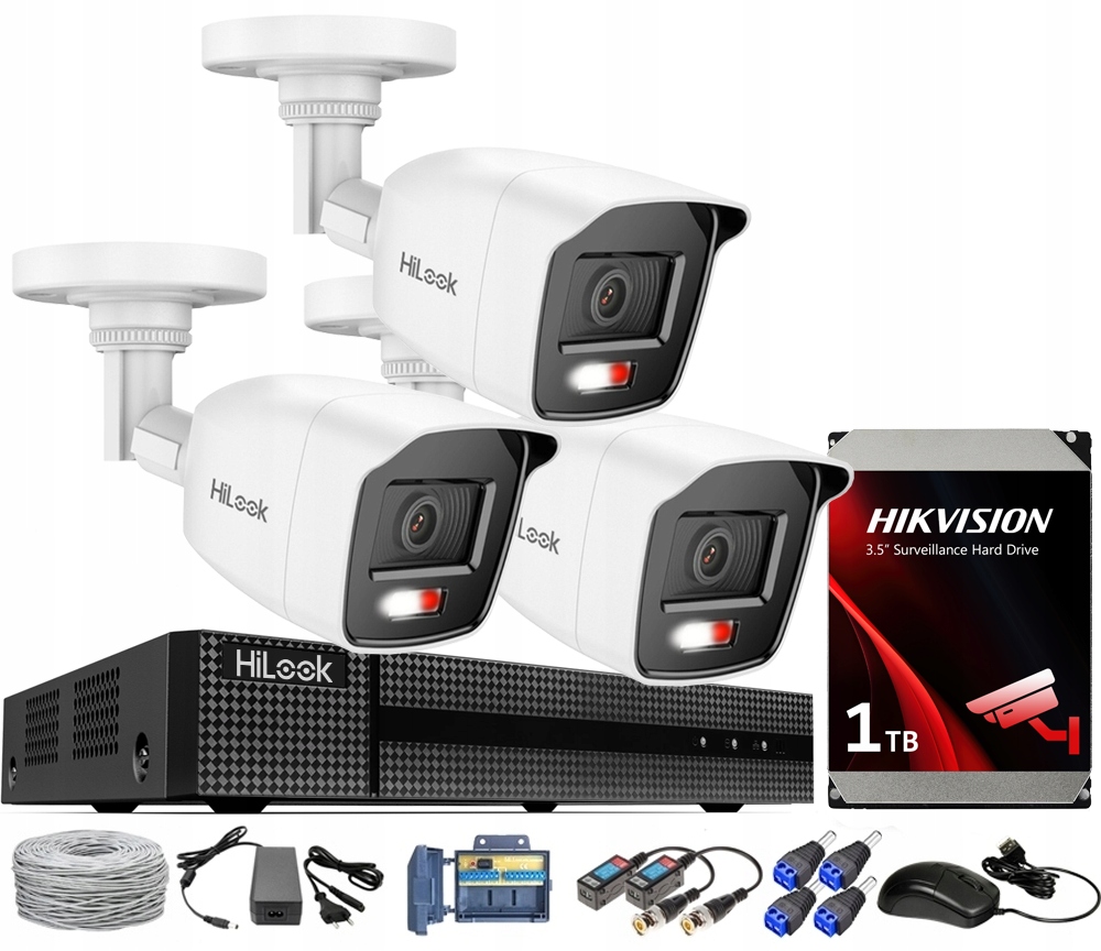 Sada na monitorovanie 3 kamier Fhd Led/ir HiLook By Hikvision náhľad