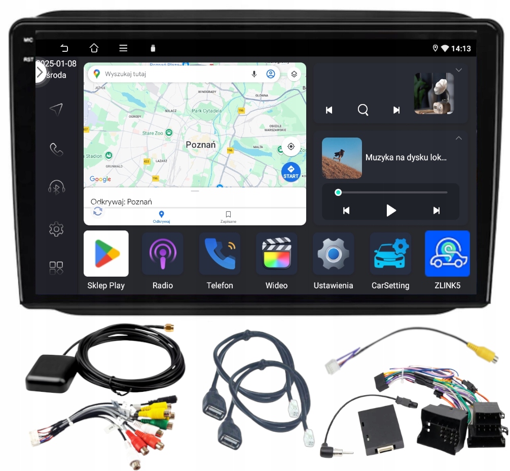 Rádio Navigácia Gps Škoda Fabia 2007-2014 Wifi Carplay Usb 4GB 64GB