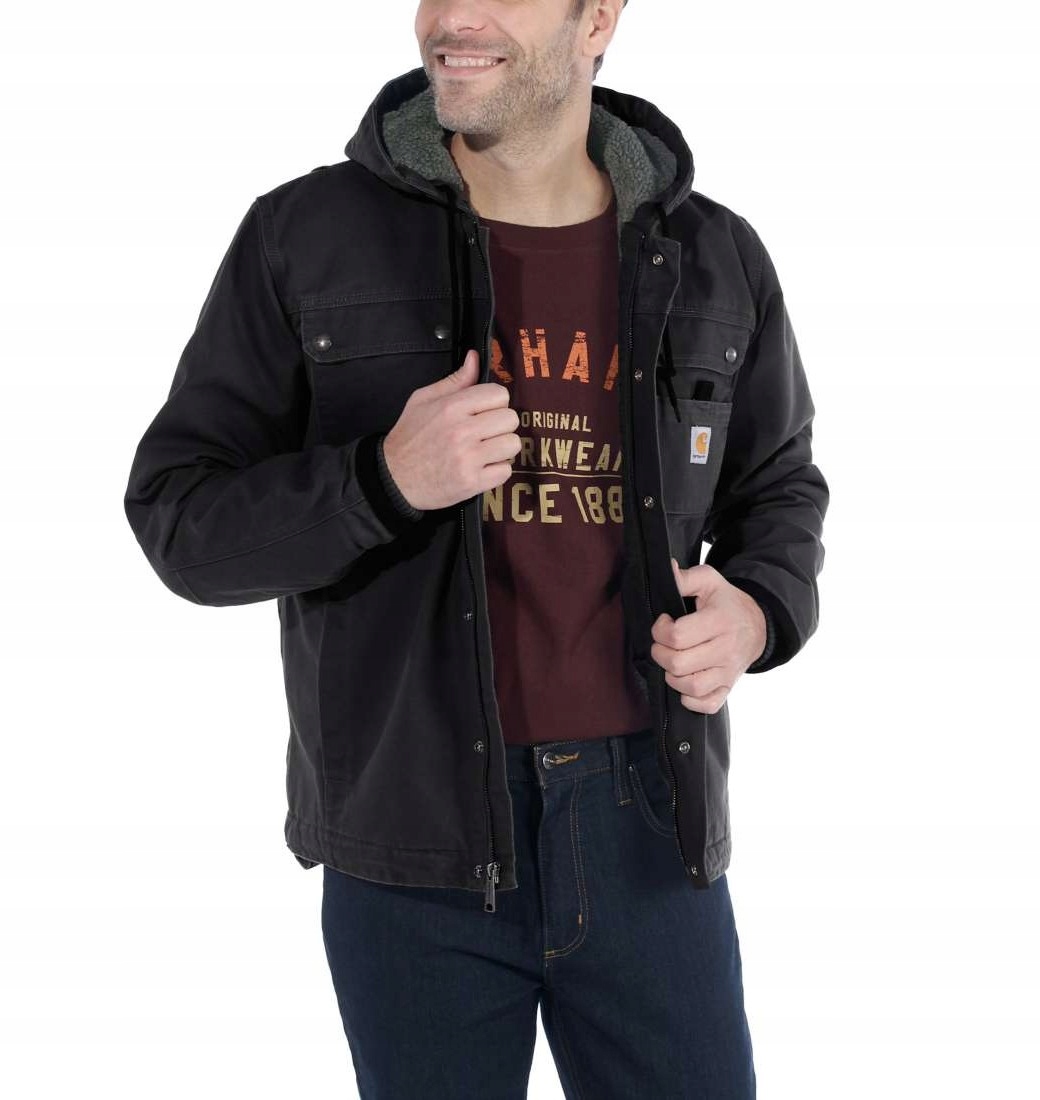 Carhartt Pánská Bunda Černá S Kapucí Casual S J9A