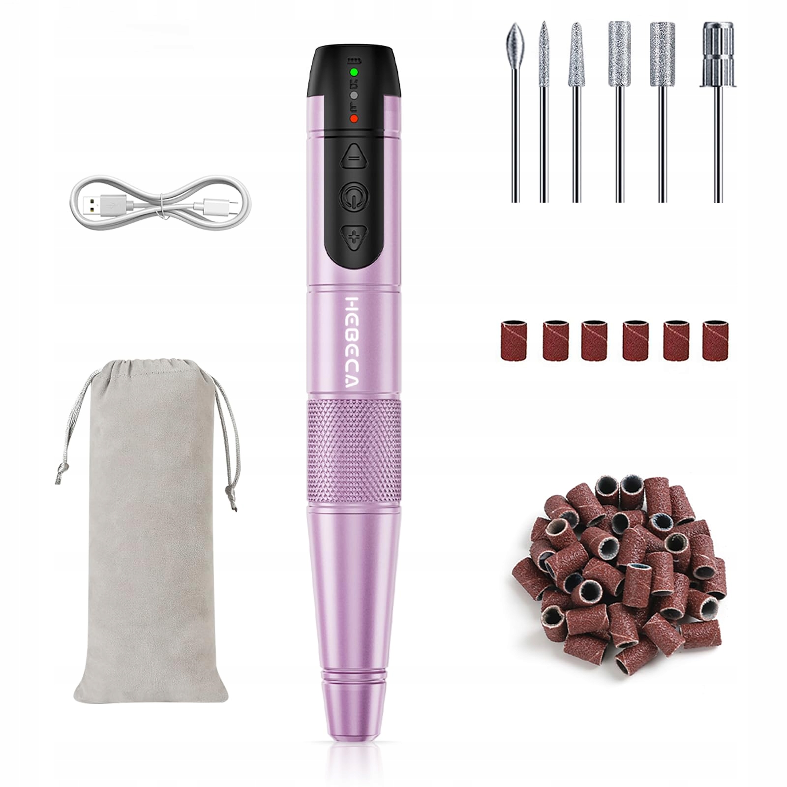 HEBECA Bezprzewodowa Frezarka Do Paznokci 20000 RPM Zestaw Manicure