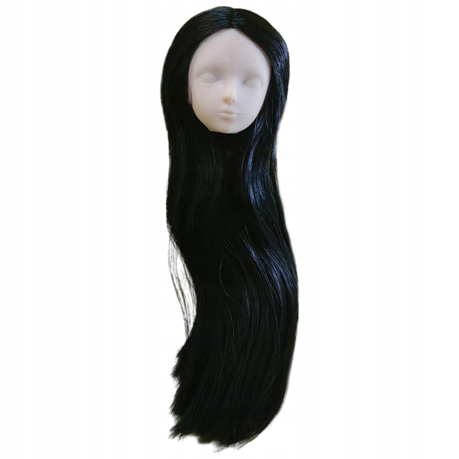 Figurka dziewczyny w skali 1/6 Akcesoria dla lalek Długie włosy, czarne, proste włosy