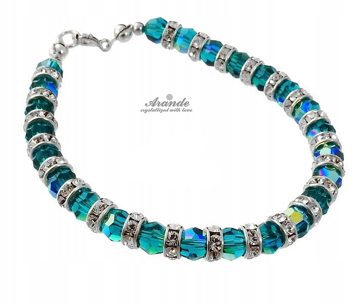 Krystaly Náramek Blue Zircon Stříbro