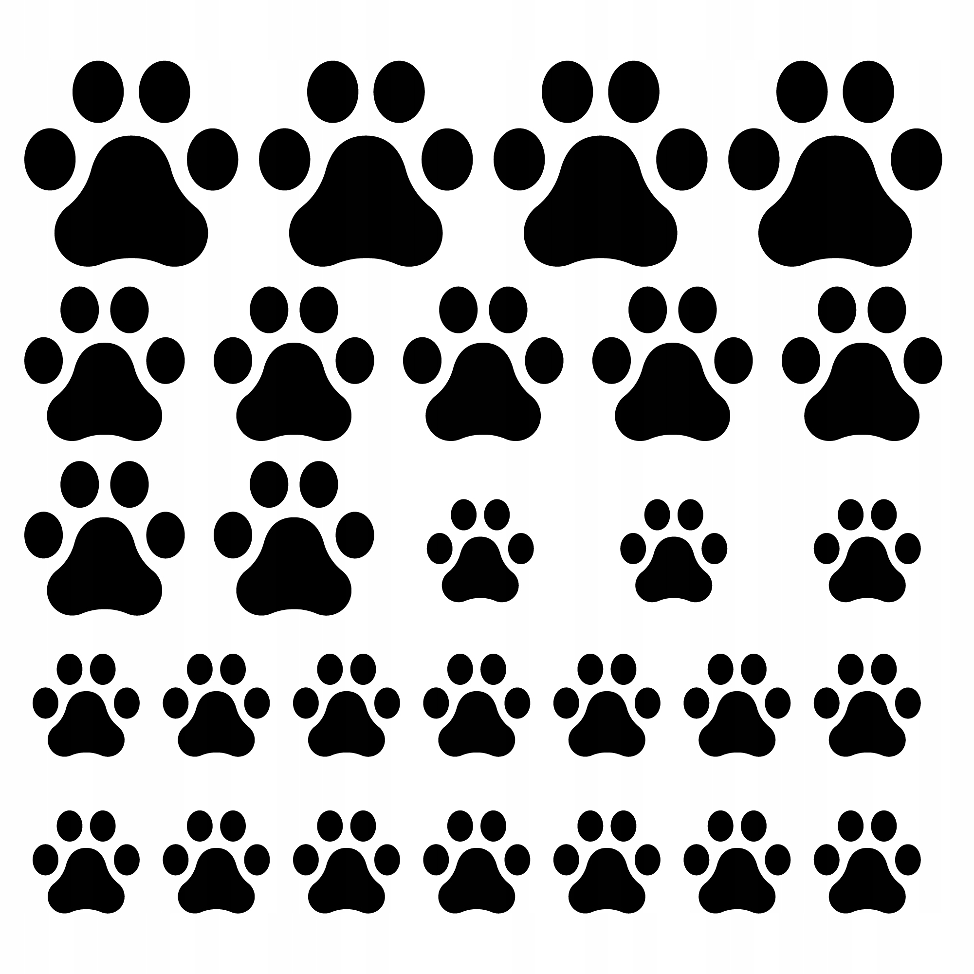 Naklejki Łapki Łapy Psie Kocie Na Samochód 28 Sztuk!