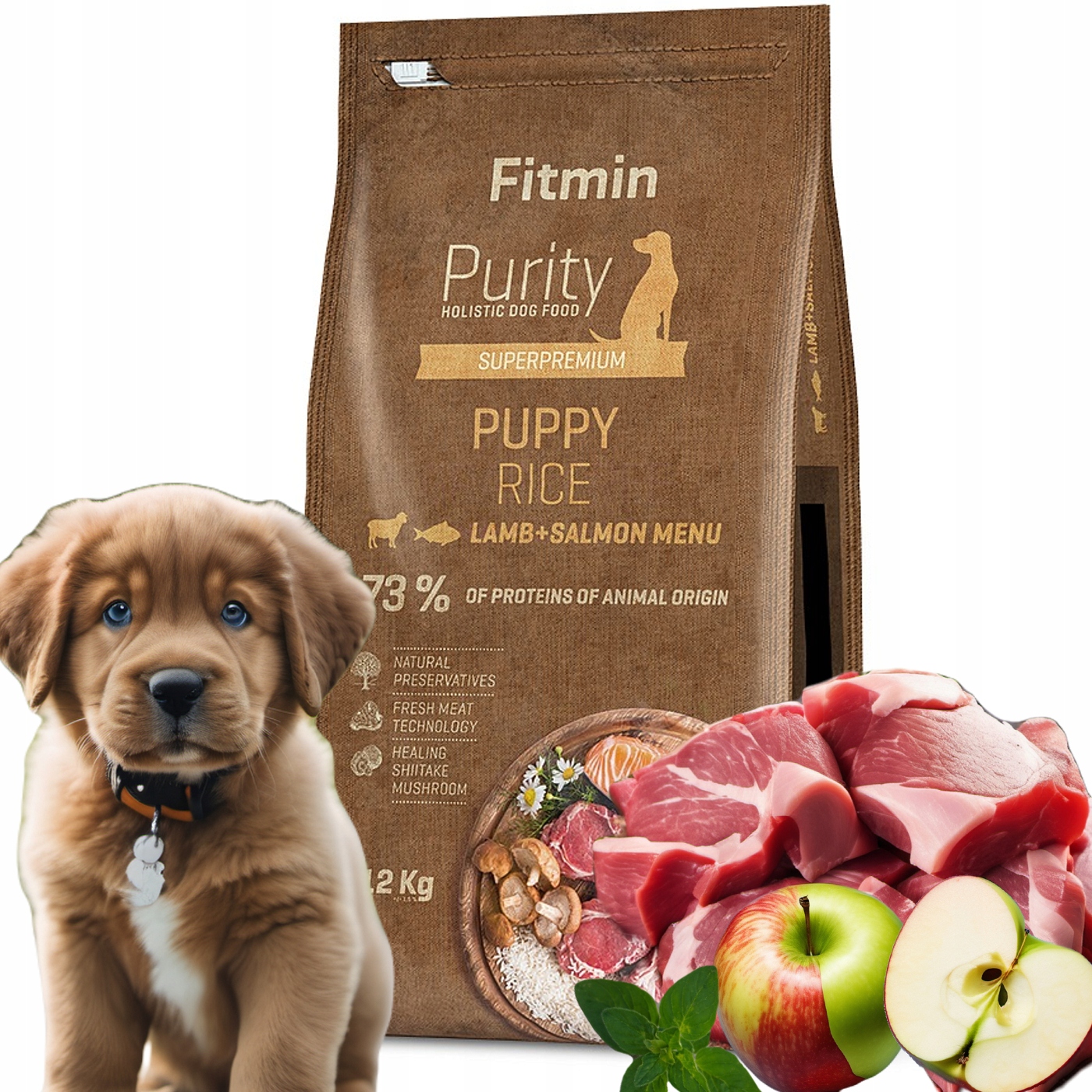 Fitmin Purity Rice Puppy Lamb Salmon 12kg Karma dla psa