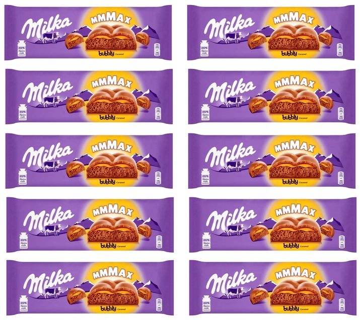 Levně 10x 250g Milka Bubbly Caramel čokoláda Karton