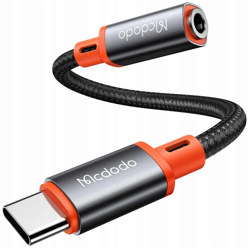 Mcdodo Adapter Usb-c Mini Jack 3,5MM Z Dac Przejściówka Kabel Aux Czarna