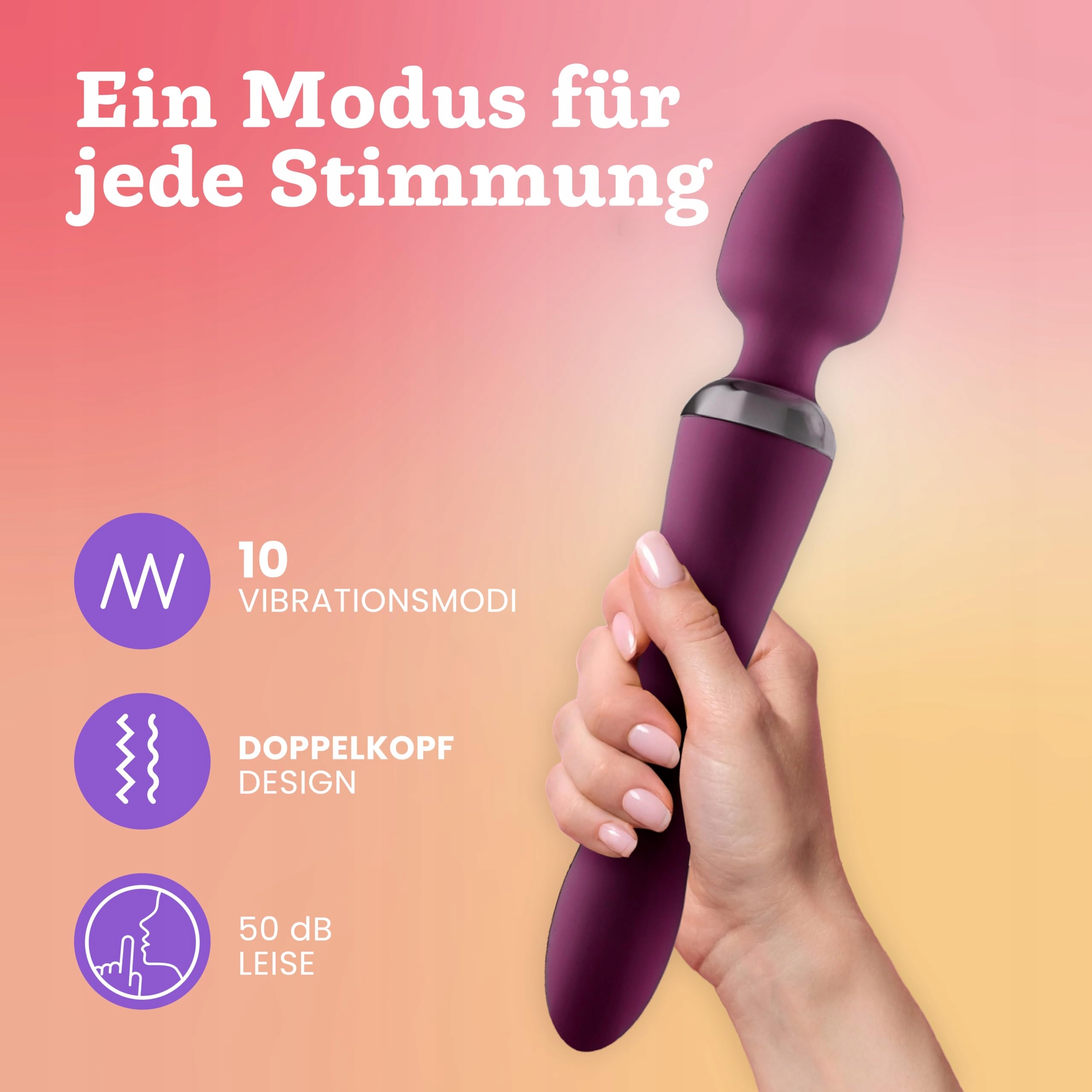 DOPPELKOPF Wibrator Dildo 10 Trybów Wibracji Wodoodporny Bezprzewodowy — miniatura 2
