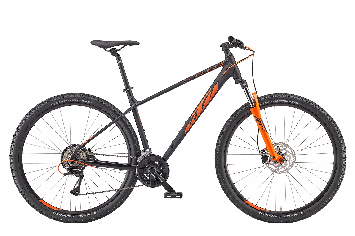 Rower Górski Mtb Ktm Chicago 292 L/48 czarny mat +pomarańcz