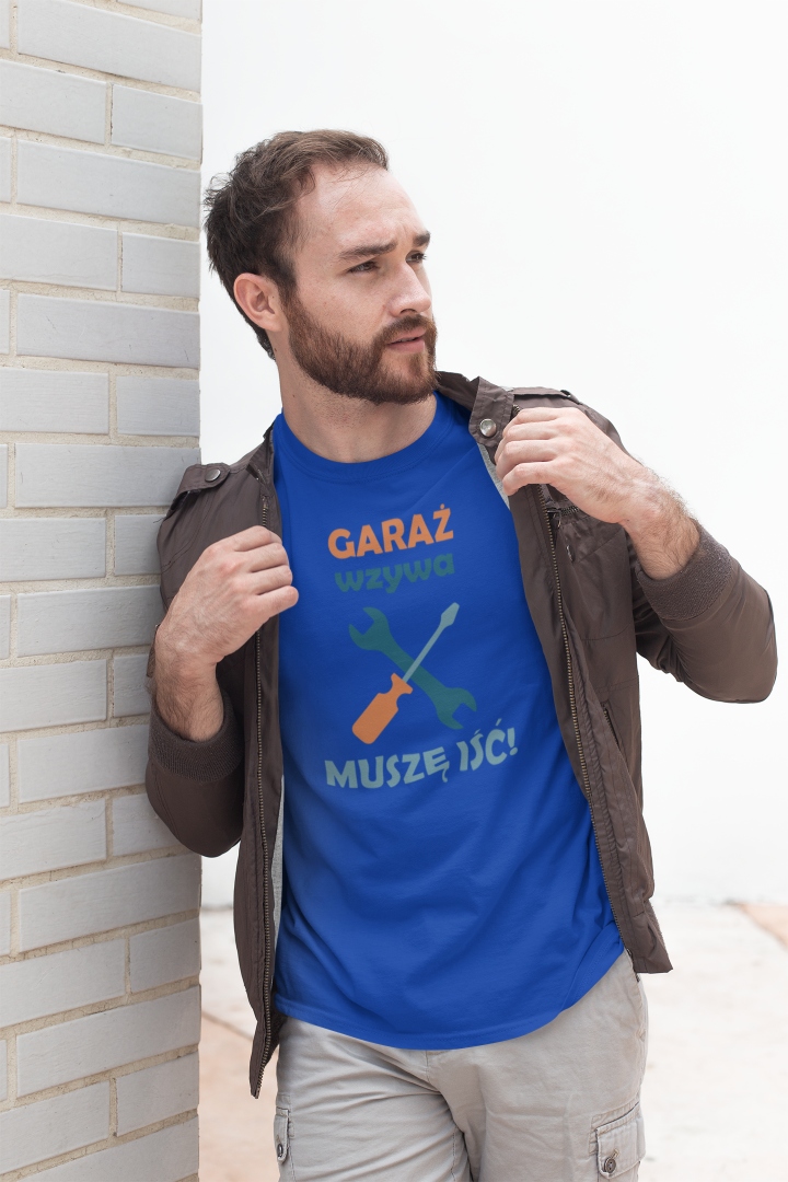 KOSZULKA GARAŻ WZYWA TATA DZIADEK FAN MOTORYZACJI Wzór dominujący print (nadruk)