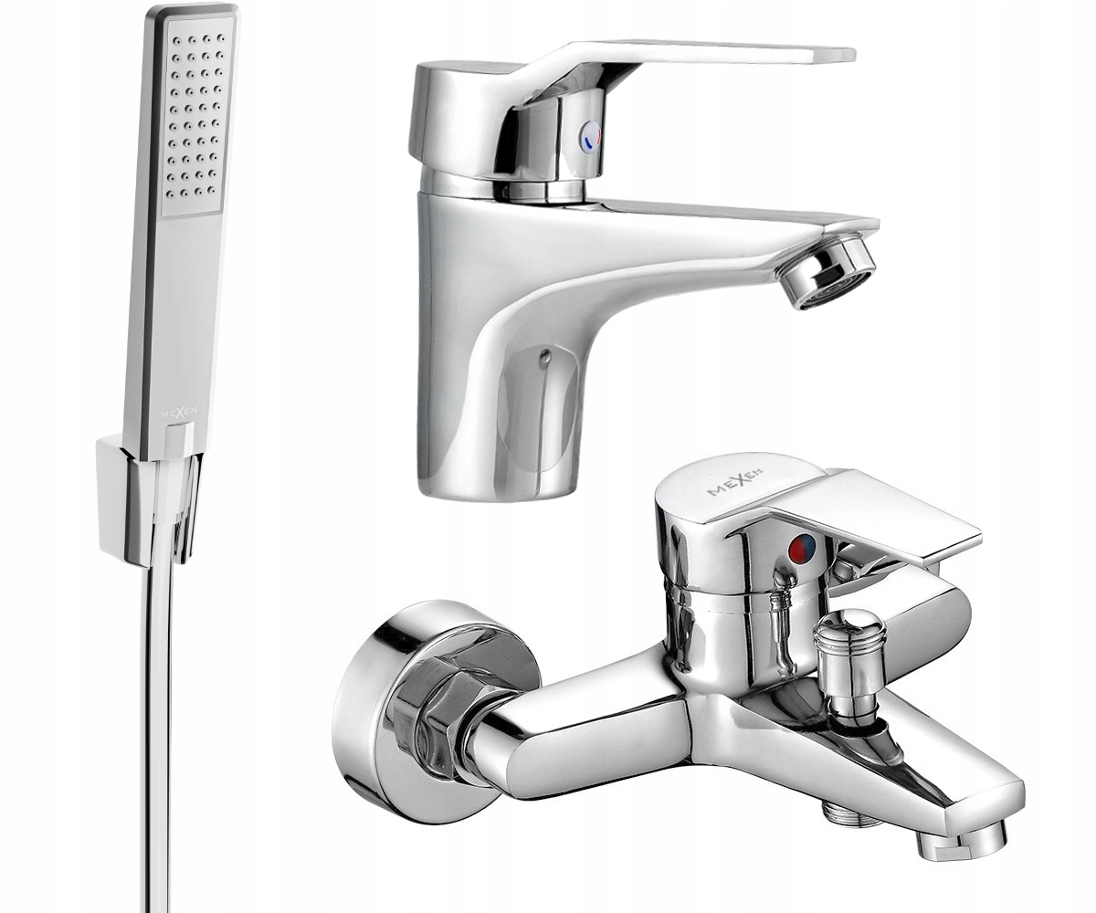 Mexen Caro R72 Chromová Vanová Sada S Termostatem, Mosaz/Plast