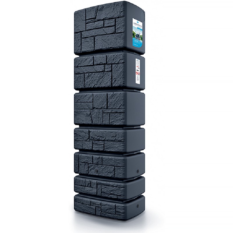 Zbiornik na DESZCZÓWKĘ TOWER STONE kamień 350L | DESZCZOWNICA DEKOR ciemny