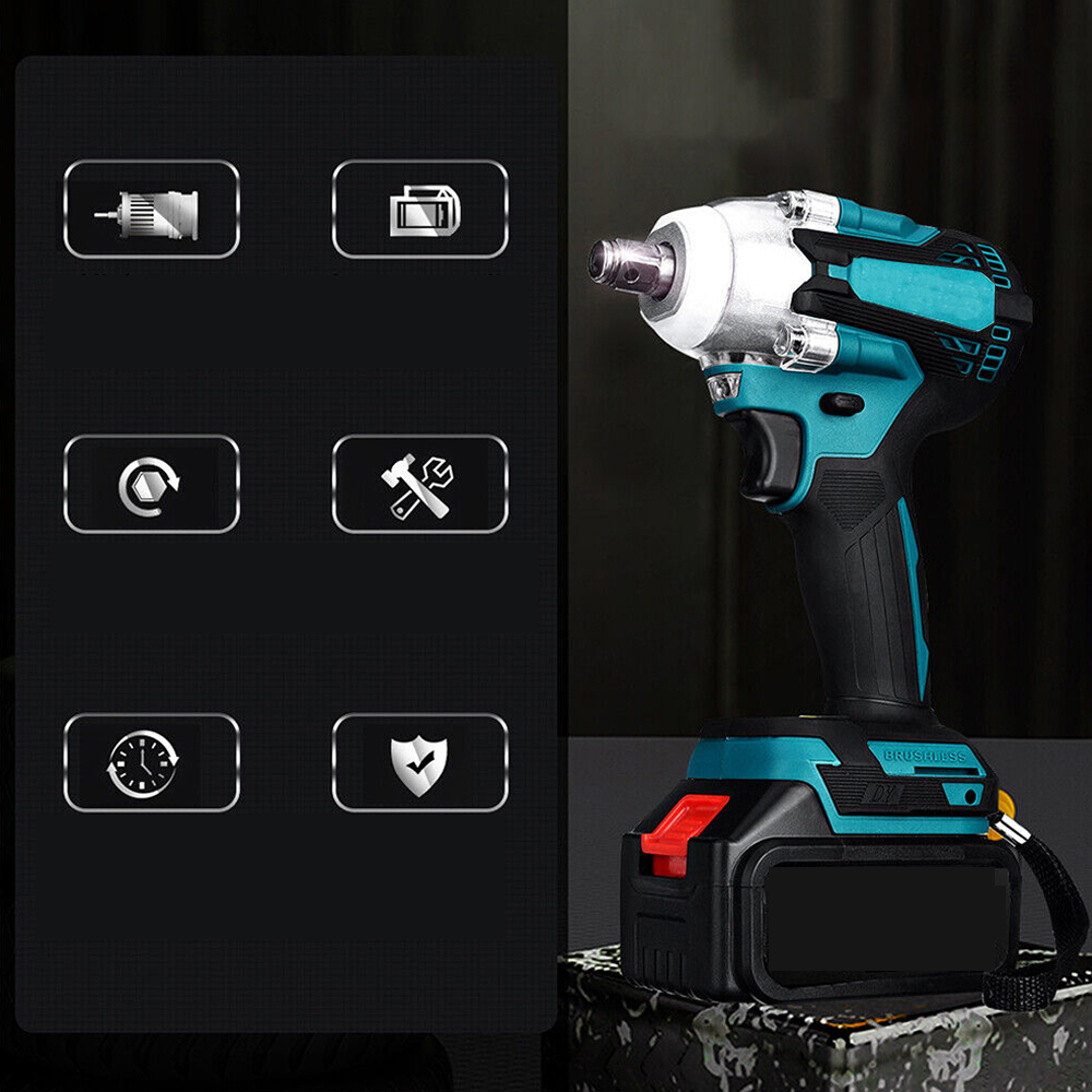 MOCNA KLUCZ UDAROWY AKUMULATOROWY BEZSZCZOTKOWY 3X BATERIA 650Nm 18V ZESTAW Marka bez marki