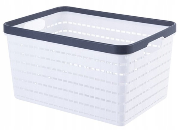 KOSZYK POJEMNIK ORGANIZER PLASTIKOWY BIAŁY 26x17,5