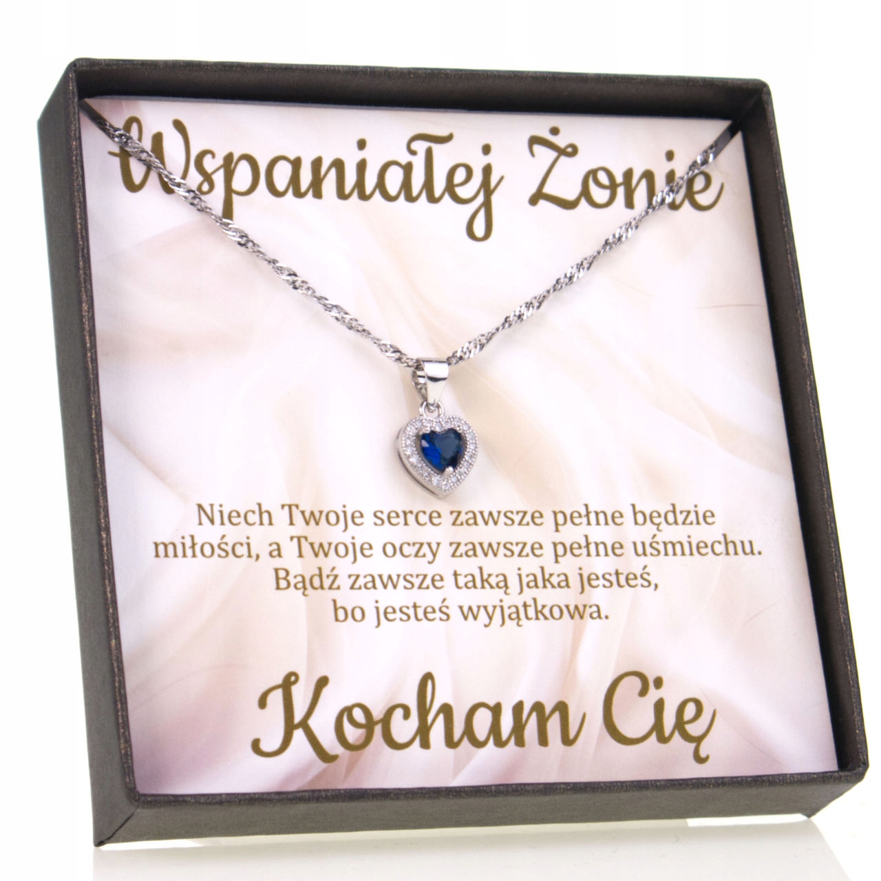 Stříbrný náhrdelník pro manželku Srdce Věnování Dárek 925