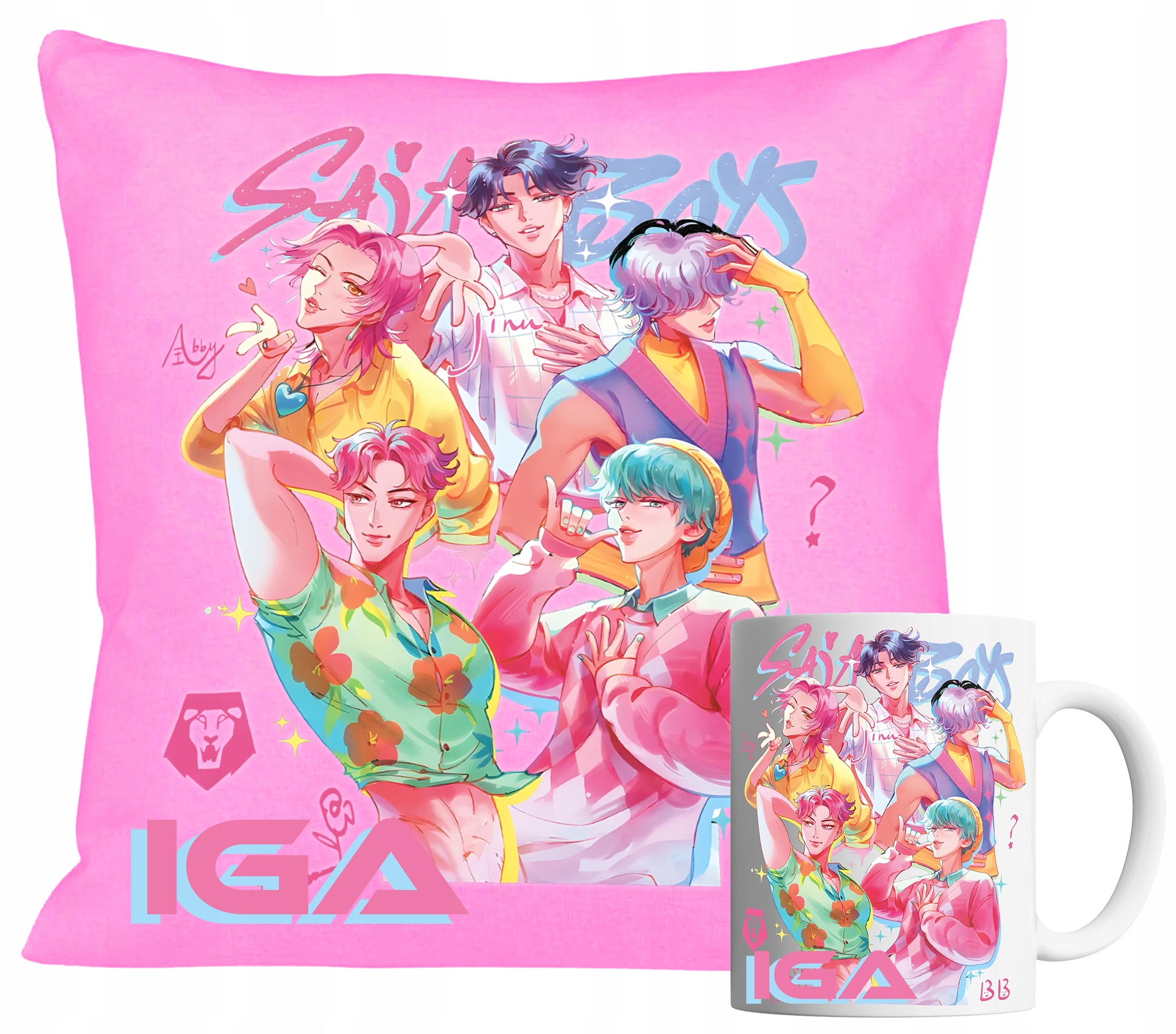 Set Hrnek A Polštář Růžový Sajaboys Huntrix Kpop Demon Hunters Jméno