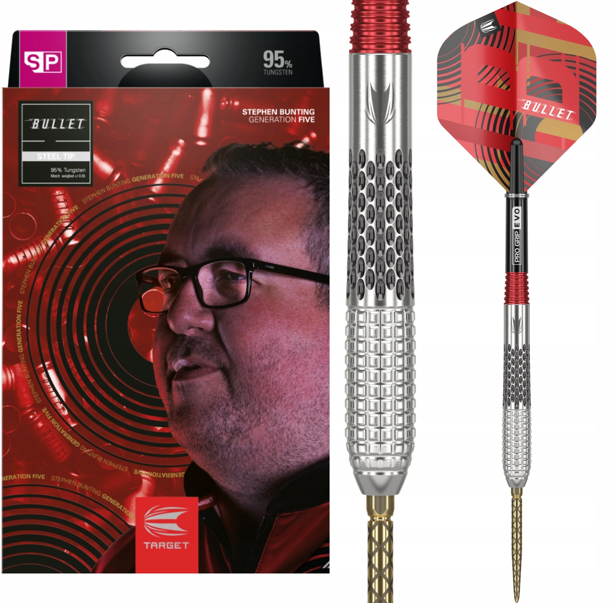 Lotki Rzutki Dart Target Stephen Bunting Gen5 Sp 95% Wolfram 25g