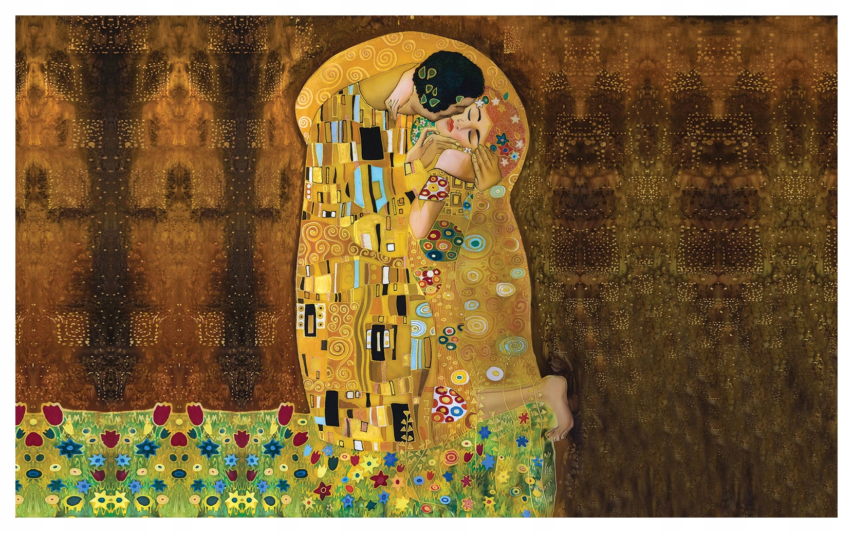 Fototapeta flizelina Klimt Polibek Zlato lásky na zeď 300x210 lepidlo