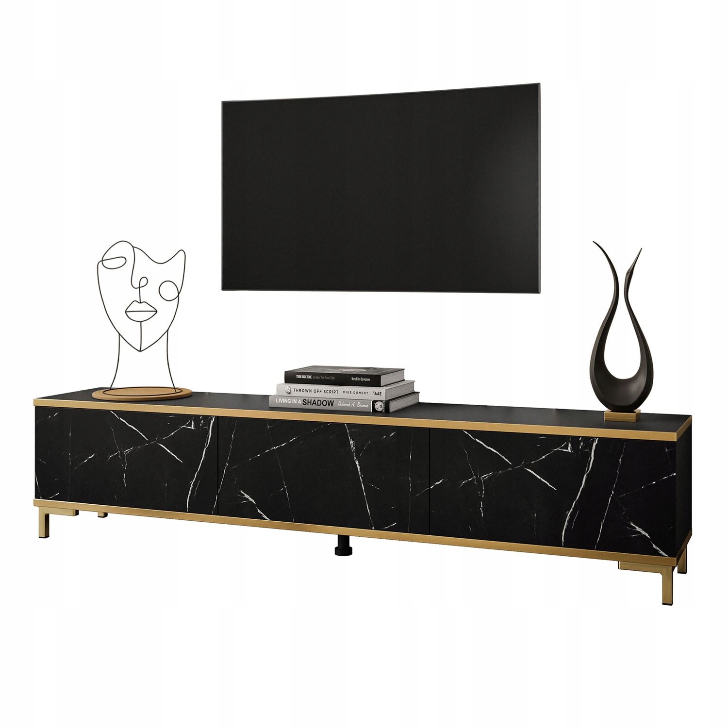 Szafka RTV OXFORD 175 cm nóżki czarny