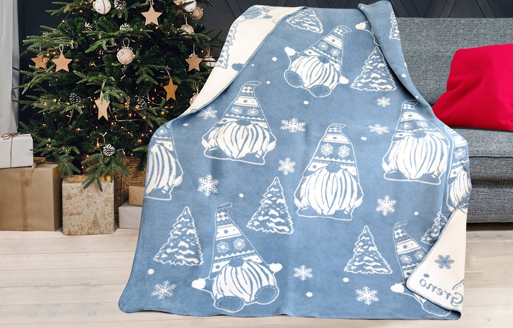 Akrylová bavlněná deka 150x200 Skřítci modrá bílá Glamour