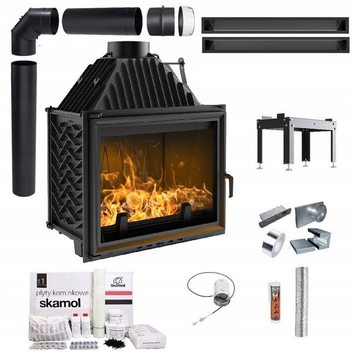 Komínová Vložka Litinová Amelia 21 Ekoprojektor Sada Trubky Lufty Desky
