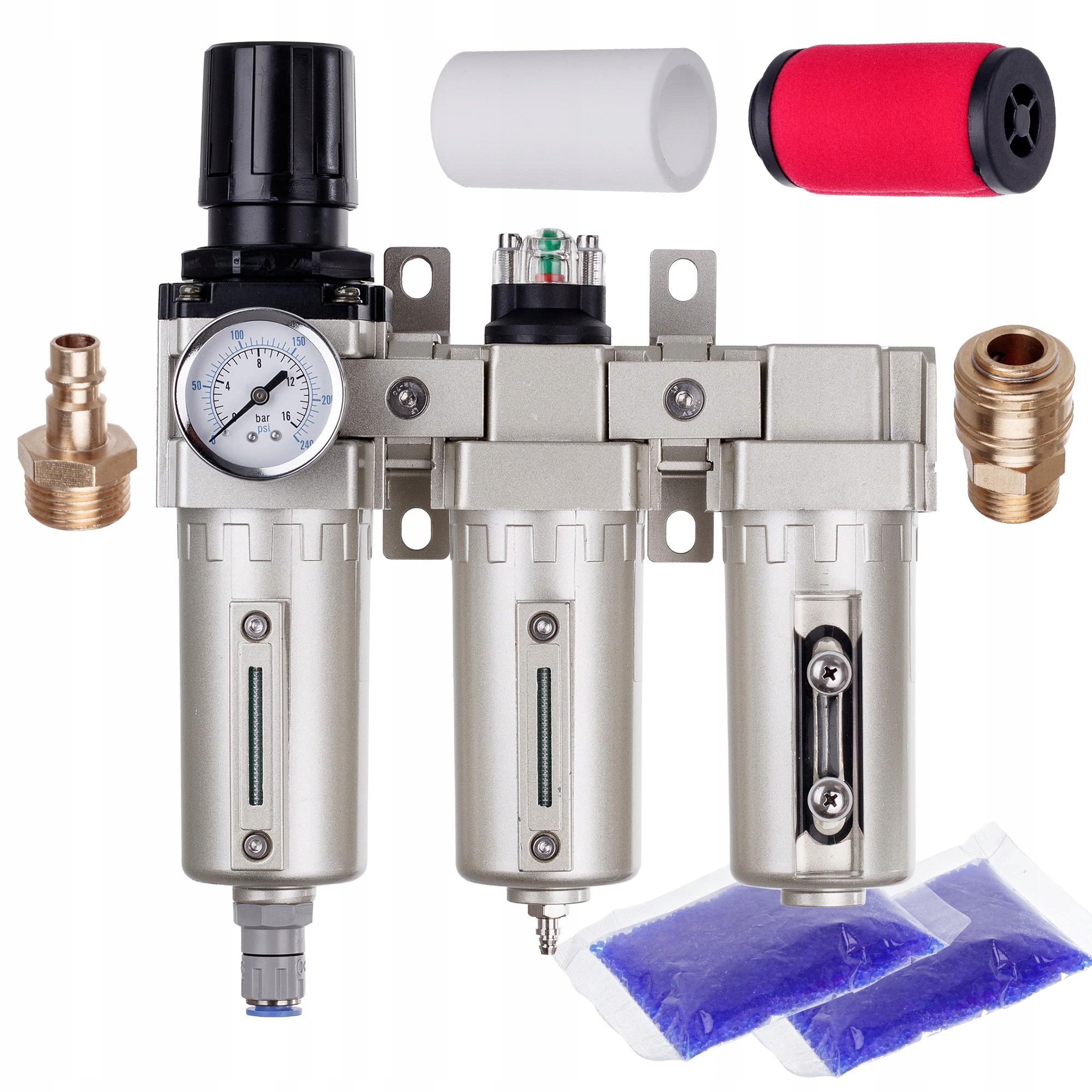 Stanice pro přípravu vzduchu 3x Lakovací filtry 5um 0,3um 0,1um 1/2"