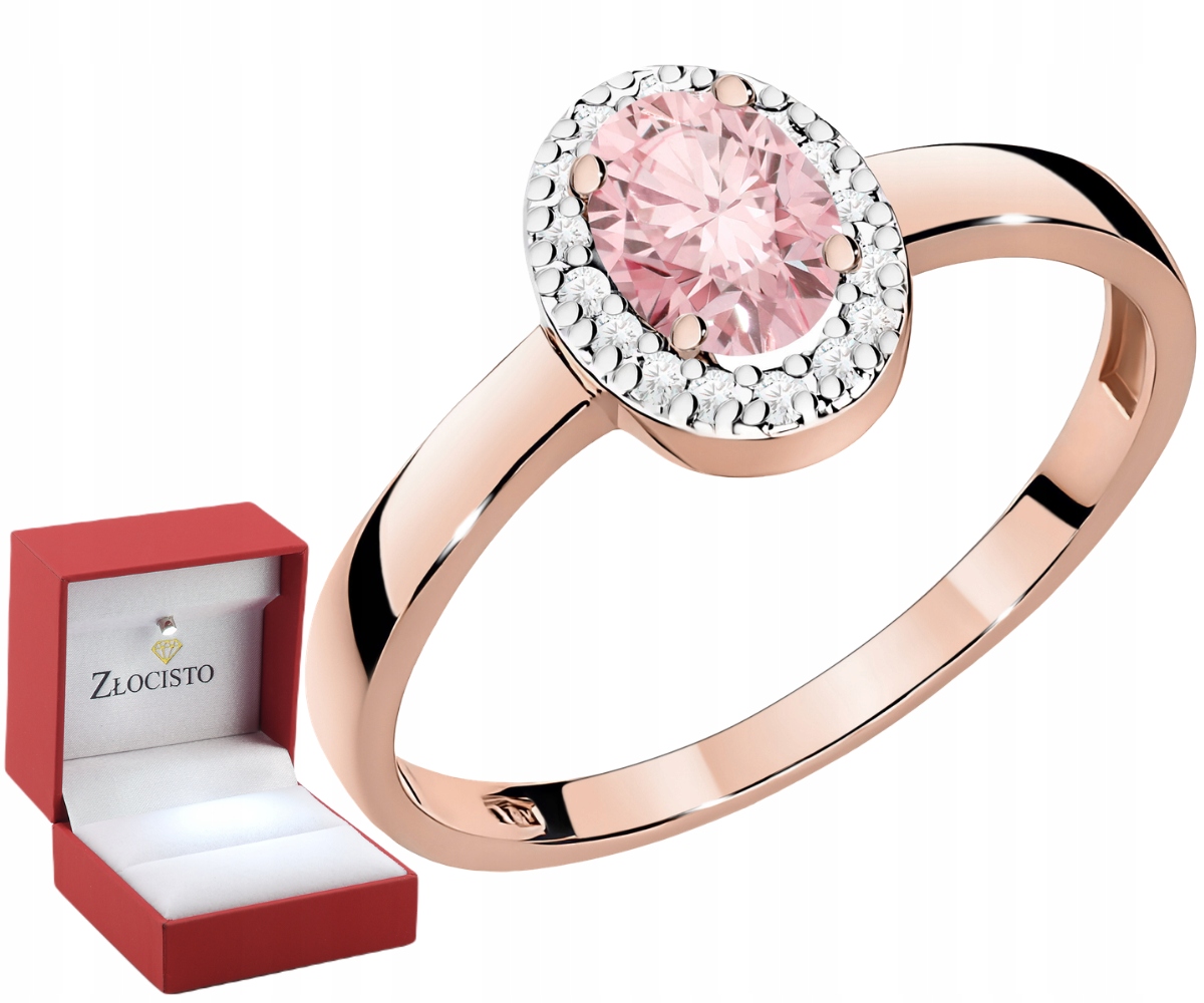 Pierścionek 14K Różowe Złoto 0,50 ct Diament Lab. Grawer