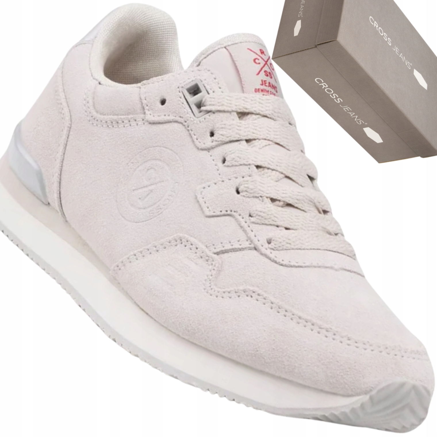 Cross Jeans II2R4029C szare sneakersy damskie, skórzane buty sportowe