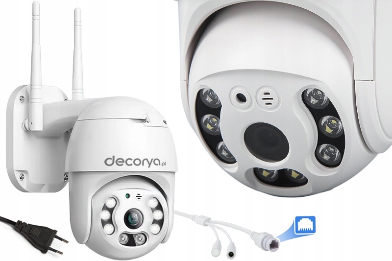 KAMERA OBROTOWA MONITORIG Z ALARMEM WI-FI Z, APLIKACJĄ, FULL HD IP66 Kod producenta DecCam01