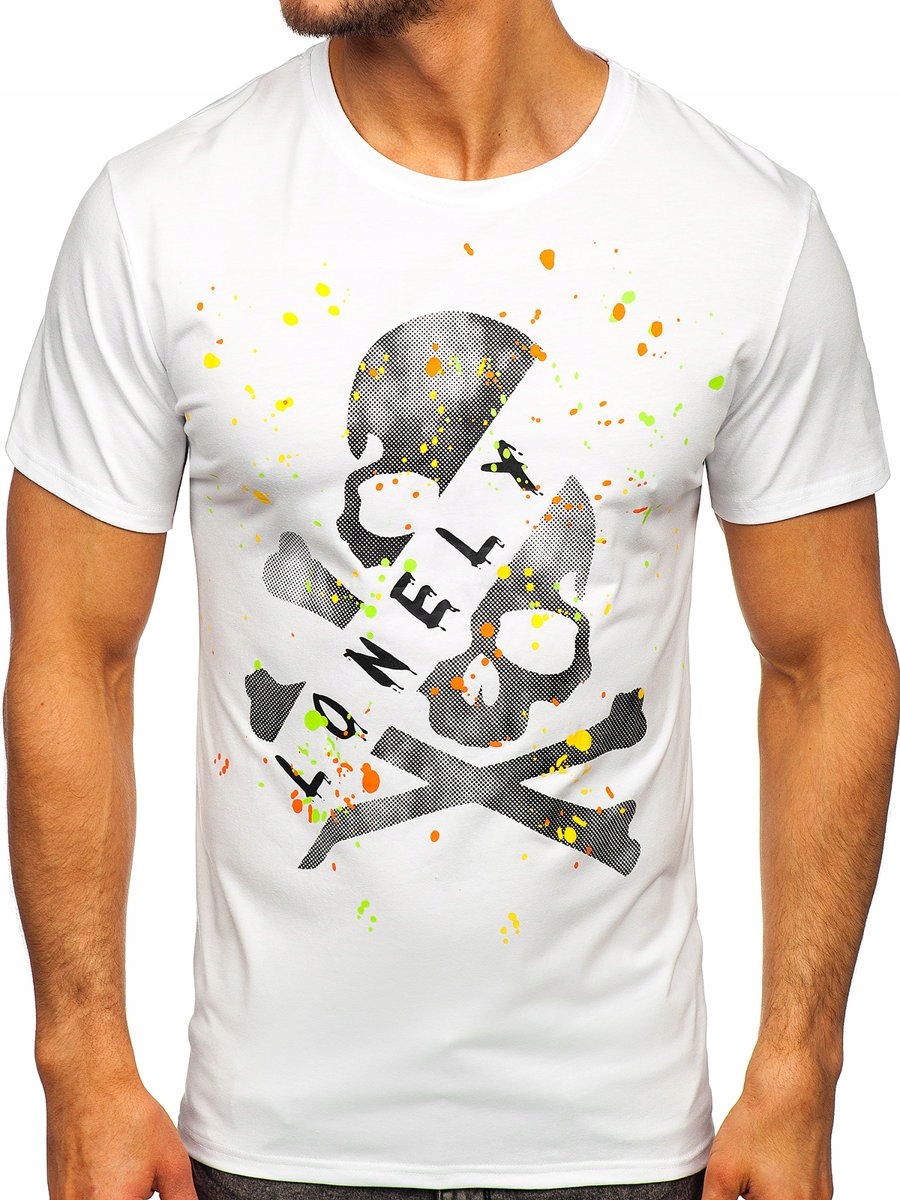 

T-shirt Męski Z Nadrukiem Biały Y70008 Denley_l