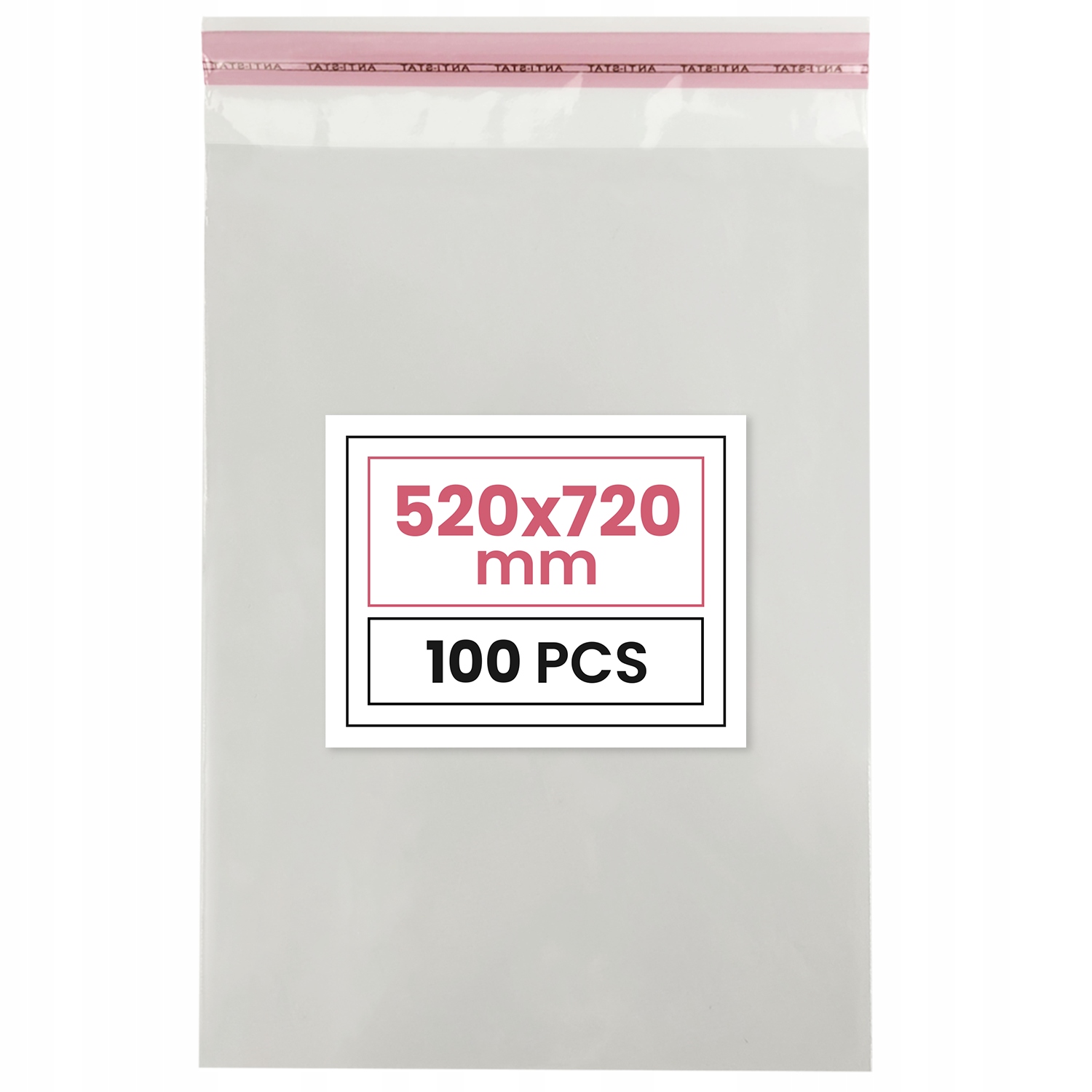 Woreczki foliowe zaklejane torebki celofanowe duże B2 52x72cm 100 sztuk